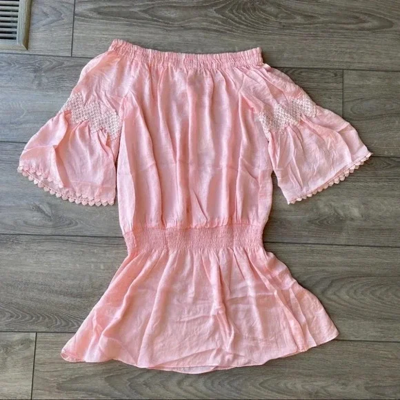 MWT Dance & Marvel Breezy Off Shoulder Babydoll Mini Dress - Picture 9 of 11